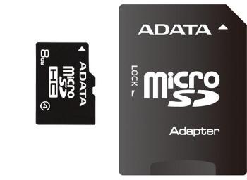 ADATA MicroSDHC karta 8GB Class 4 + SD adaptér