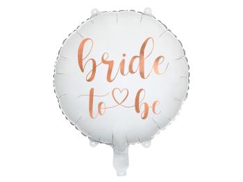PartyDeco Fóliový balón Bride to be - bílorůžový 45 cm