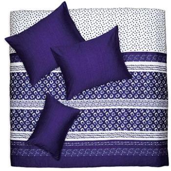 SCANquilt povlečení SATÉN DESIGN indigo modrá (30684)