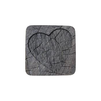 6ks šedé korkové prostírání srdce ve stromu Hearts grey - 10*10*0,4cm SCOZBHS