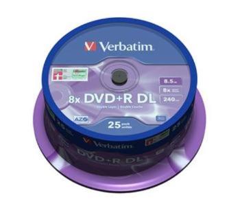 Verbatim DVD+R DL 8,5GB 8x, AZO, spindle, 25ks (43757), 43757