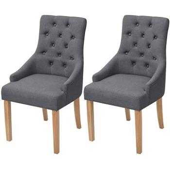 Jídelní židle 2 ks tmavě šedé textil (243636)