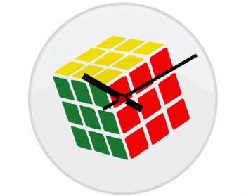 Hodiny skleněné Rubikova kostka