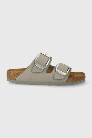 Nubukové pantofle Birkenstock Arizona Big Buckle šedá barva, 1021751