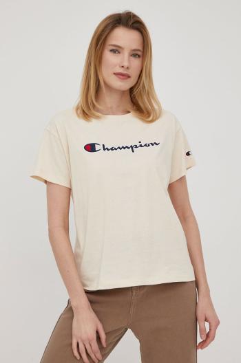 Bavlněné tričko Champion 115351 béžová barva