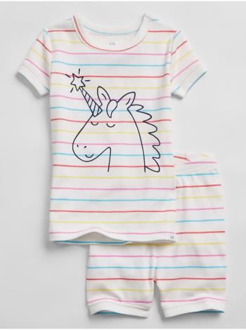 Bílé klučičí dětské pyžamo unicorn stripe 100% organic cotton pj set