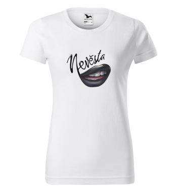 Tričko Nevěsta – lips (dámské) (Velikost: 2XL, Barva trička: Bílá)