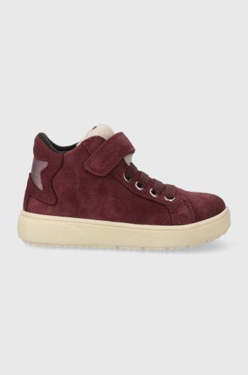 Dětské semišové sneakers boty Geox J36HYC 022BH J THELEVEN WPF fialová barva