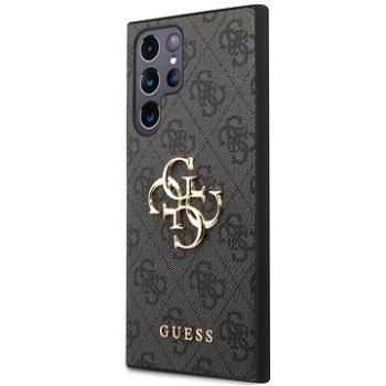 Guess PU 4G Metal Logo Zadní Kryt pro Samsung Galaxy S23 Ultra Grey (GUHCS23L4GMGGR)