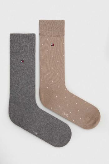 Ponožky Tommy Hilfiger 2-pack pánské, béžová barva