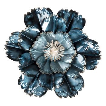Modrá kovová nástěnná dekorace květina Touri - Ø 54*6 cm 6Y4461