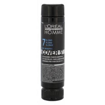 L'Oréal Professionnel Homme Cover 5´ 3x50 ml barva na vlasy pro muže 7 Medium Blond na barvené vlasy; na všechny typy vlasů