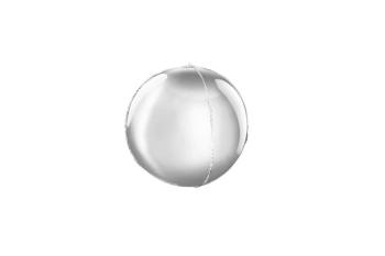 Balón foliový kulatý stříbrný 3D 62 cm - BALONČ