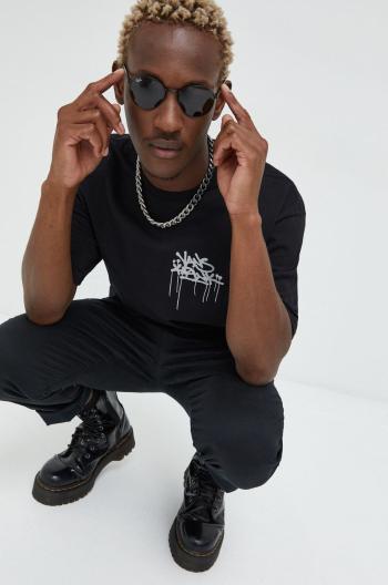 Bavlněné tričko Vans X Krink Checker černá barva, s potiskem