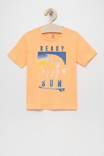Dětské bavlněné tričko Birba&Trybeyond oranžová barva, s potiskem