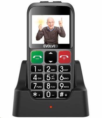 EVOLVEO EasyPhone EB, mobilní telefon pro seniory s nabíjecím stojánkem, stříbrná