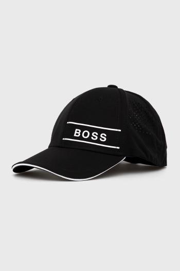 Čepice Boss Athleisure černá barva, s potiskem