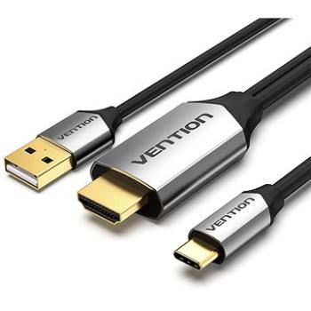 Vention Type-C (USB-C) to HDMI Cable with USB Power Supply 2m Black Metal Type (CGTBH)