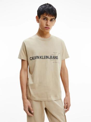 Calvin Klein pánské béžové tričko - XL (PF2)