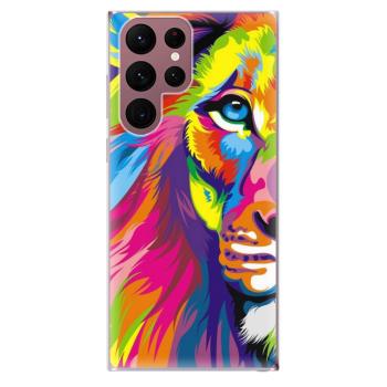 Odolné silikonové pouzdro iSaprio - Rainbow Lion - Samsung Galaxy S22 Ultra 5G