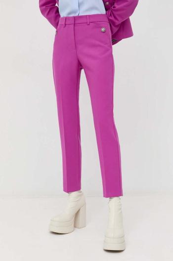 Kalhoty MAX&Co. dámské, růžová barva, jednoduché, medium waist