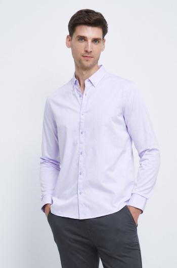 Bavlněné tričko Medicine růžová barva, regular, s límečkem button-down