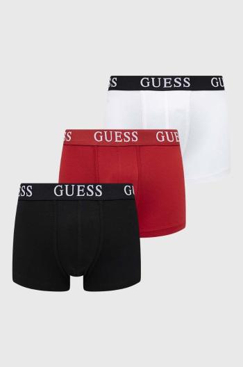 Boxerky Guess 3-pack pánské, červená barva