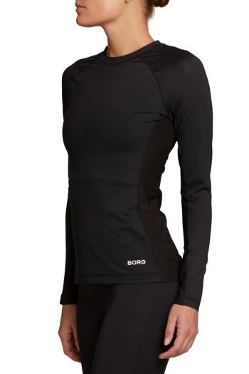 Černý sportovní top Borg Long Sleeve T-Shirt