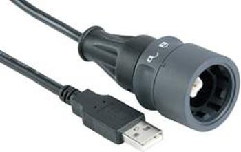 USB kabel zástrčka Typ A <=> Typ B ESKA Bulgin PXP6040/B/2M00, IP66/IP68/IP69K