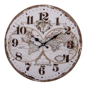 Nástěnné hodiny Amsterdam s mapou - Ø 34*1 cm / 1*AA 6KL0733