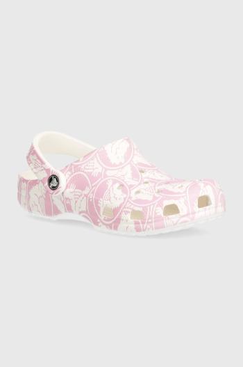 Dětské pantofle Crocs Classic Duke Print Clog růžová barva