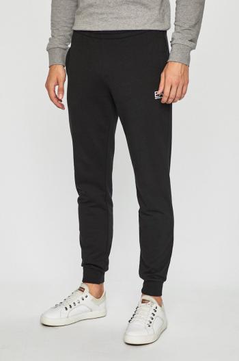 Kalhoty EA7 Emporio Armani pánské, černá barva, hladké