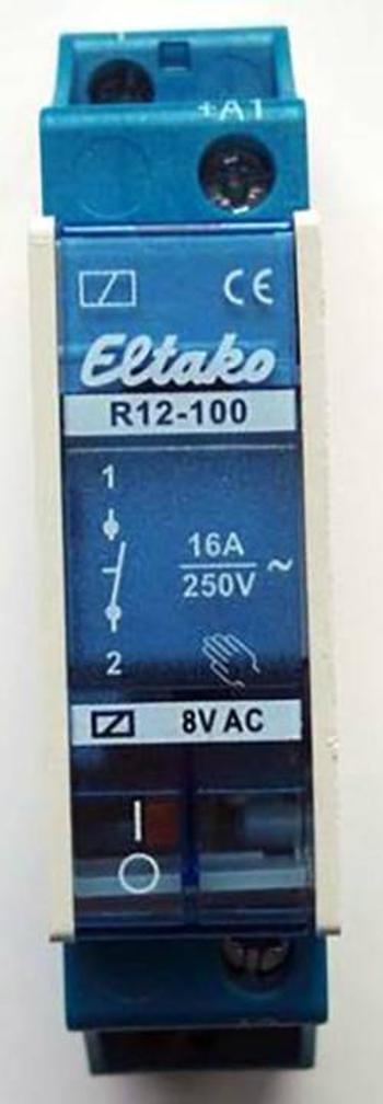 Eltako instalační relé R12-110-8V Eltako R12-110-8V, 8 V, 8 A, 1 rozpínací kontakt, 1 spínací kontakt