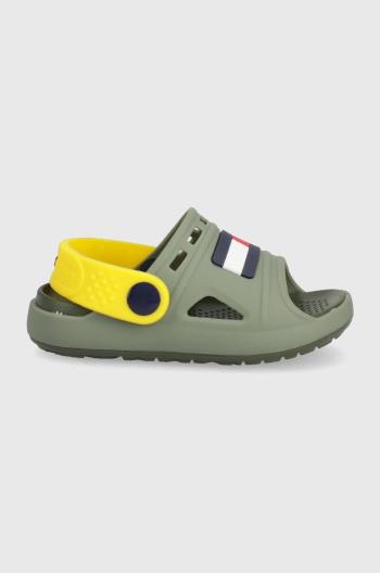 Dětské sandály Tommy Hilfiger zelená barva