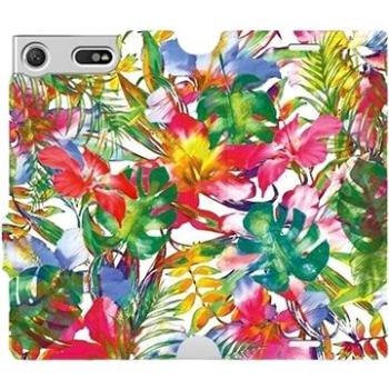 Flipové pouzdro na mobil Sony Xperia XZ1 Compact - MG07S Pestrobarevné květy a listy (5903226340873)