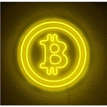 Bitcoin neon 40cm žlutý - V1 (2703)