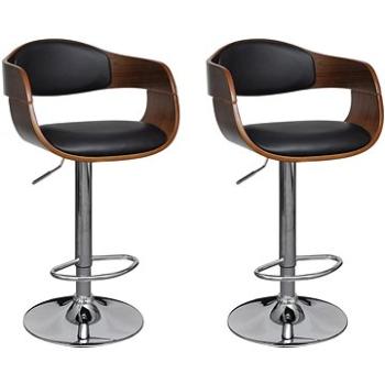 Barové stoličky 2 ks ohýbané dřevo a umělá kůže  (3052716)