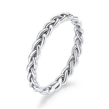 NUBIS® Kroucený stříbrný prsten splétaný - velikost 58 - NB-5088-57