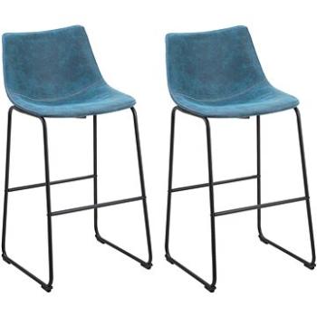  Sada dvou modrých barových židlí FRANKS, 127373 (beliani_127373)