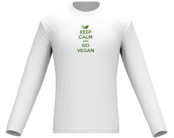 Pánské tričko dlouhý rukáv Keep calm and Go Vegan