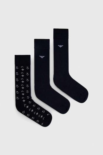 Ponožky Emporio Armani Underwear 3-pack pánské, tmavomodrá barva