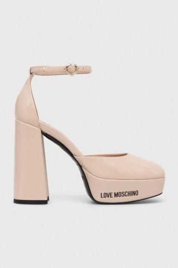 Lodičky Love Moschino béžová barva, na podpatku, JA1028CG1IIH0601