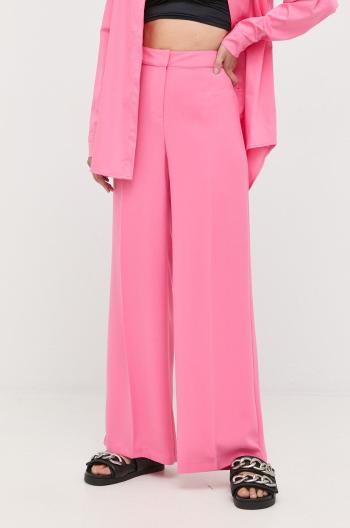 Kalhoty Notes du Nord dámské, růžová barva, jednoduché, high waist