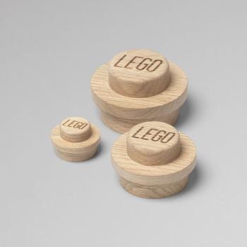 Dřevěný věšák na zeď, 3 ks, více variant - LEGO Barva: dub - ošetřený mýdlem