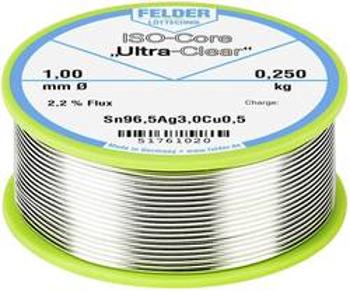 Pájecí cín Felder Löttechnik ISO-Core "Ultra Clear" SAC305, cívka, 0.250 kg, 1 mm