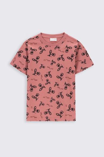 Dětské bavlněné tričko Coccodrillo růžová barva