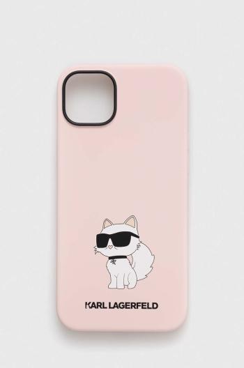 Obal na telefon Karl Lagerfeld iPhone 14 Plus 6,7" růžová barva