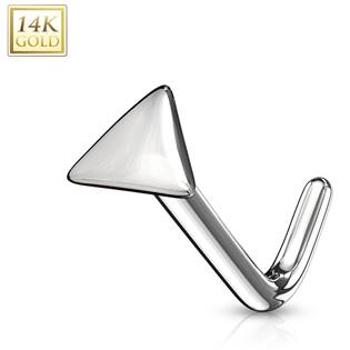 Šperky4U Zlatý piercing do nosu  - triangl, Au 585/1000 - ZL01191-WG