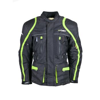 Pánská dlouhá moto bunda W-TEC Glomnitz  černo-zelená  3XL