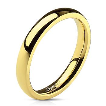 Šperky4U Ocelový prsten pozlacený, š. 3 mm - velikost 49 - OPR1495-3-48
